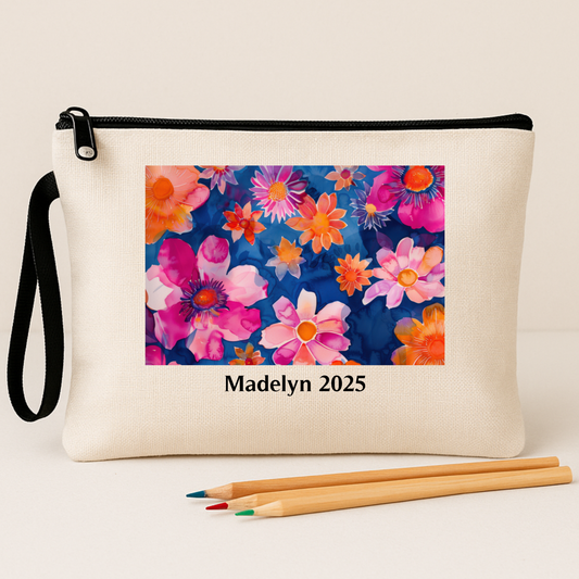 Linen Zipper Pouch Drawn2Art