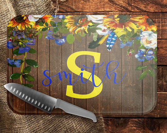 Boho Sunflower Cutting Board