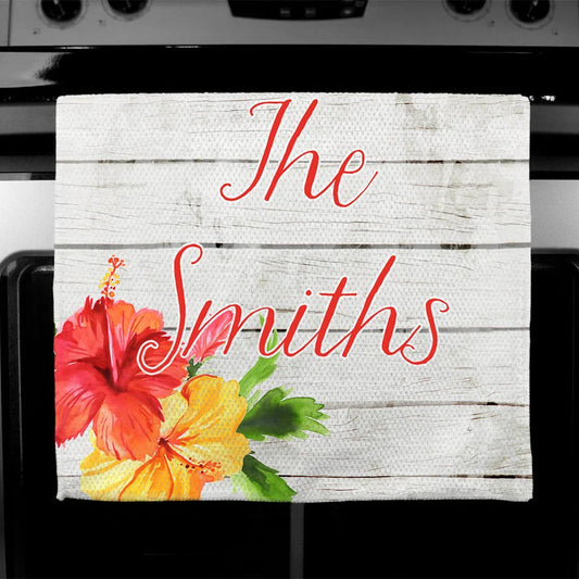 Hibiscus Distressed Towel