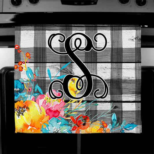 Buffalo Plaid Bright Floral Towel