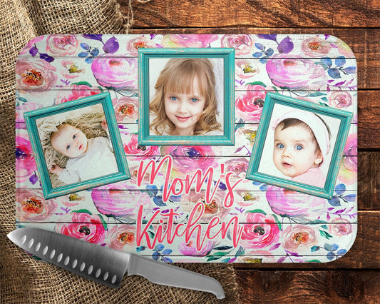 Floral Wooden Photo Frame Cutting Board