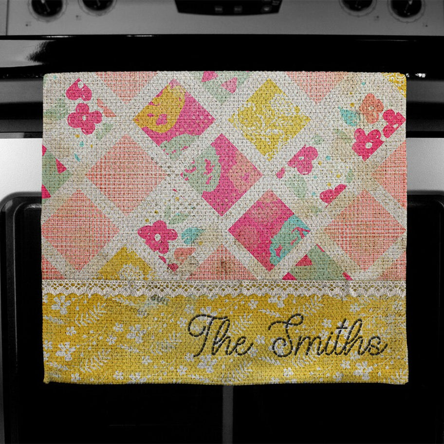 Boho Floral Distressed Towel