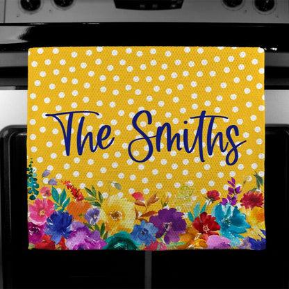 Bright Mustard Floral Towel