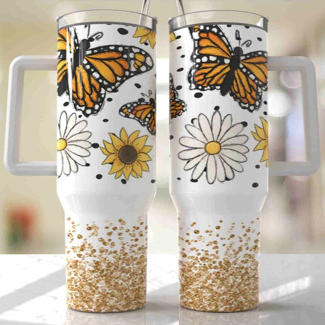 Butterflies & Flowers 30-40oz Tumbler (3 Cup Options)