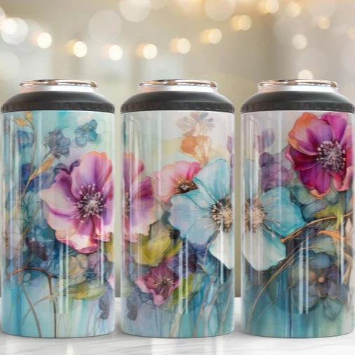 Pretty Floral Can Cooler